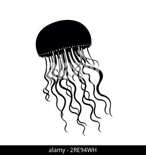 Jellyfish icon vector. Sea life illustration sign. Ocean symbol or logo. Stock Vector