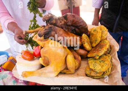 The Chiriuchu Cusqueño is considered the flagship dish of the city of Cusco in Peru. Stock Photo