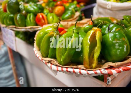 Rocotos are Peruvian chilies native to the Andean region of Arequipa. Stock Photo