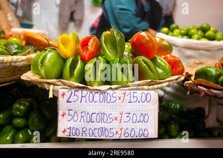 Rocotos are Peruvian chilies native to the Andean region of Arequipa. Stock Photo
