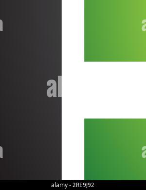 Black and Green Rectangular Letter C Icon on a White Background Stock Vector