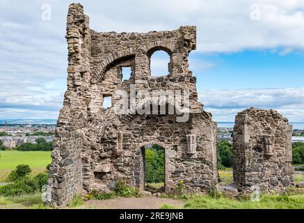 St Anthony's Chapel ruins, Holyrood Park, Edinburgh, Scotland, UK Stock Photo