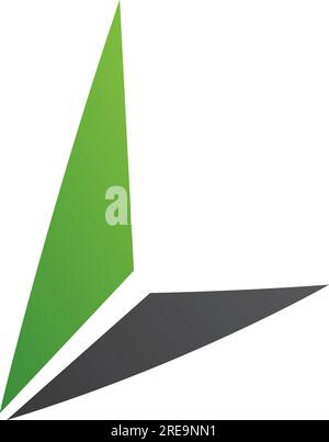 Green and Black Letter L Icon with Triangles on a White Background Stock Vector
