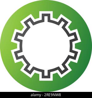 Green and Black Letter O Icon with Castle Wall Pattern on a White Background Stock Vector
