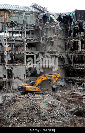 Demolition of the former Royal Bank Of Scotland offices on Dundas Street in Edinburgh's New Town. Stock Photo