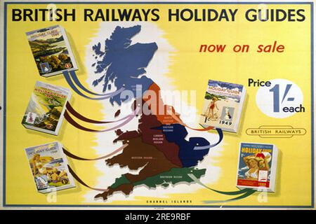 vintage reproduction railway travel posters Stock Photo