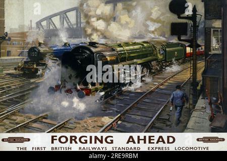 vintage reproduction railway travel posters Stock Photo