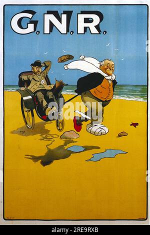 vintage reproduction railway travel posters Stock Photo