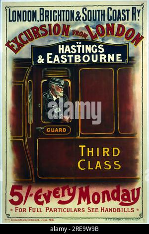 vintage reproduction railway travel posters Stock Photo