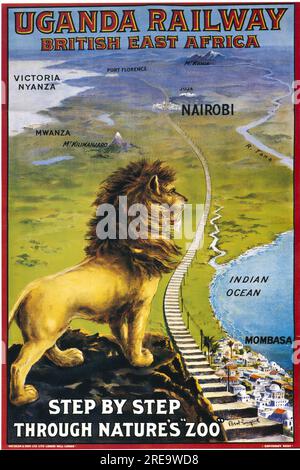 vintage reproduction railway travel posters Stock Photo