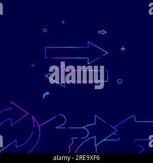 Two side opposite transfer arrows gradient line vector icon, simple illustration on a dark blue background, YYY related bottom border. Stock Vector