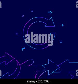 Refresh, update arrow gradient line vector icon, simple illustration on a dark blue background, YYY related bottom border. Stock Vector