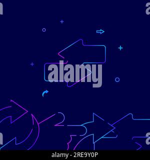 Two side opposite transfer arrows gradient line vector icon, simple illustration on a dark blue background, YYY related bottom border. Stock Vector