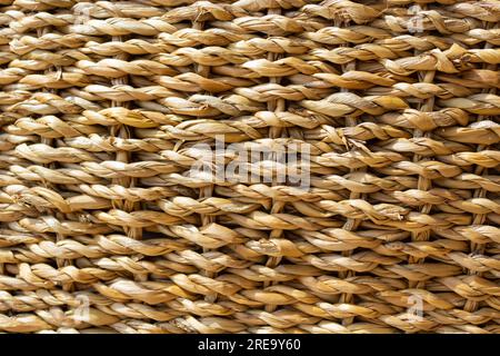 Wicker basket, natural material texture. Stock Photo