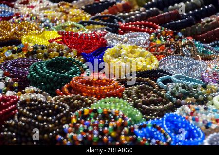 colored beads on the market Stock Photo - Alamy