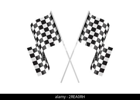 Checkered or chequered flags. racing flags. Vector illustration Stock Vector