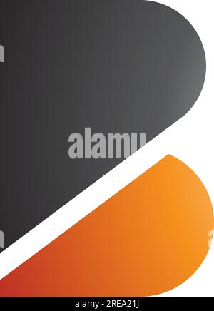 Black and Orange Bold Letter B Icon on a White Background Stock Vector