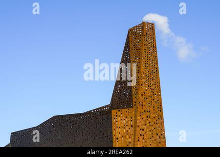 Roskilde, Denmark- May 28, 2023: the waste-to-energy incinerator plant and thermal power station designed by dutch architect Erick van Egeraat Stock Photo