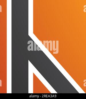 Orange and Black Letter H Icon with Straight Lines on a White Background Stock Vector