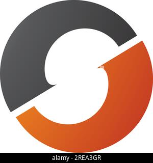 Orange and Black Letter O Icon with an S Shape in the Middle on a White Background Stock Vector