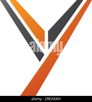 Orange and Black Uppercase Letter Y Icon on a White Background Stock Vector
