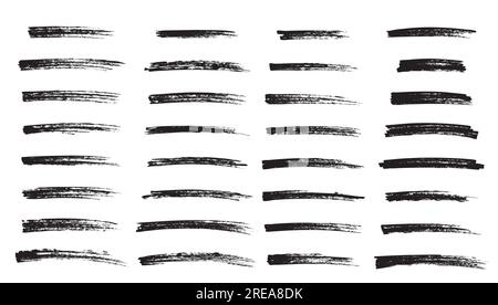 Hand drawn brush set. Line element shape freehand and doodle stroke drawing vector illustration Stock Vector