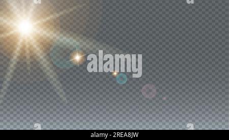 Vector transparent sunlight special lens flare light effect. Bright shine background illustration Stock Vector