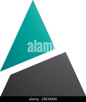 Green and Black Split Triangle Shaped Letter A Icon on a White Background Stock Vector