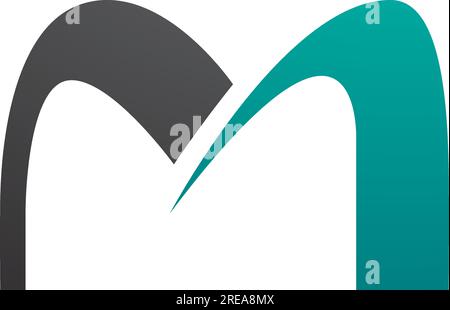 Persian Green and Black Arch Shaped Letter U Icon on a White Background ...