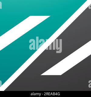 Persian Green and Black Triangular Square Shaped Letter Z Icon on a White Background Stock Vector