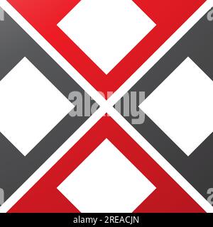 Red and Black Arrow Square Shaped Letter X Icon on a White Background Stock Vector