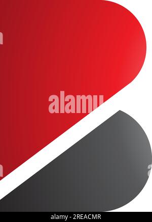 Red and Black Bold Letter B Icon on a White Background Stock Vector