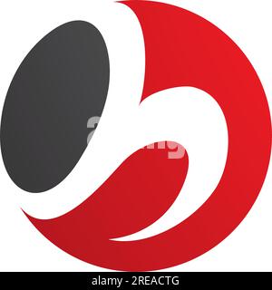 Red and Black Circle Shaped Letter H Icon on a White Background Stock Vector
