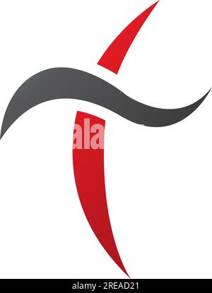 Red and Black Bold Curvy Shaped Letter U Icon on a White Background ...