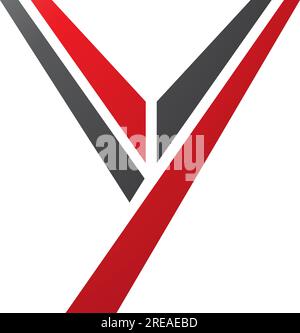 Red and Black Uppercase Letter Y Icon on a White Background Stock Vector