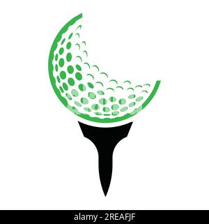 Golf Logo Design Template Vector. Golf ball on tee logo design icon. Stock Vector