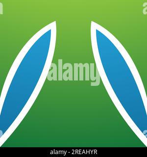 Green and Blue Square Shaped Letter T Icon on a White Background Stock Vector