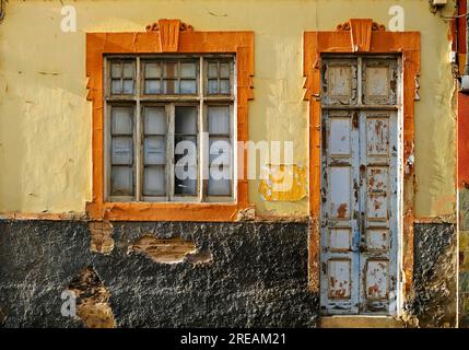 Abandoned old beautiful urban home. Stock Photo