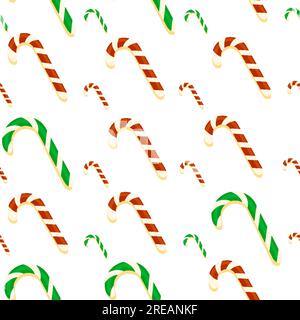 Seamless pattern concept of Christmas, Christmas candies, candies of different colors, vector pattern on a white background Stock Vector