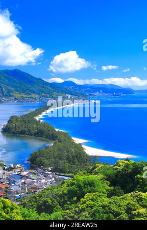 Amanohashidate in fresh green Stock Photo