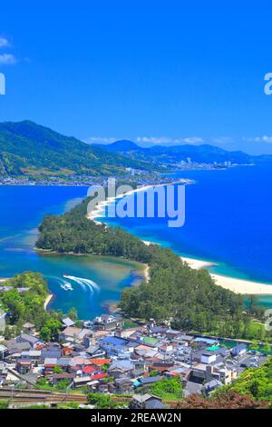 Amanohashidate in fresh green Stock Photo