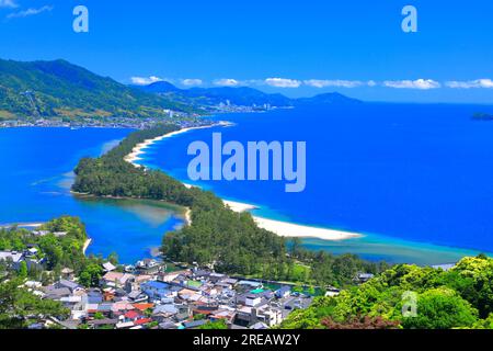 Amanohashidate in fresh green Stock Photo