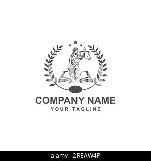 Logo design with the Statue of Femida for law firm, lawyers.EPS 10 Stock Vector