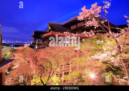 Cherry blossoms illuminated in Kiyomizu-dera Stock Photo