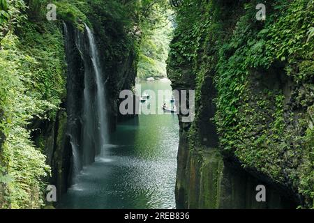 Takachiho Gorge, Manai Waterfall Stock Photo