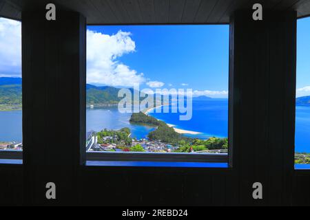 Amanohashidate in fresh green Stock Photo