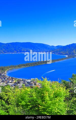 Amanohashidate in fresh green Stock Photo