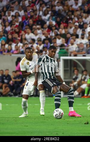 Houson, USA. 26th July, 2023. Alaba of Real Madrid and Marcus Rashford of Manchester United in a friendly match at the NRG Arena in Houston, Texas in the United States this Wednesday, 26. Credit: Brazil Photo Press/Alamy Live News Stock Photo