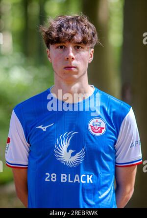 Bad Doberan, Germany. 20th July, 2023. Rostock's Louis Köster from FC Hansa Rostock. Credit: Jens Büttner/dpa - IMPORTANT NOTE: In accordance with the requirements of the DFL Deutsche Fußball Liga and the DFB Deutscher Fußball-Bund, it is prohibited to use or have used photographs taken in the stadium and/or of the match in the form of sequence pictures and/or video-like photo series./dpa/Alamy Live News Stock Photo