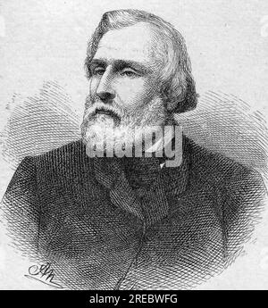 Turgenev, Ivan Sergeyevich, 9.11.1818 - 3.9.1883, Russian writer, wood engraving by Adolf Neumann, ARTIST'S COPYRIGHT HAS NOT TO BE CLEARED Stock Photo